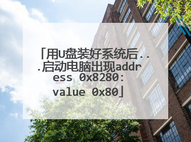 用U盘装好系统后...启动电脑出现address 0x8280:value 0x80