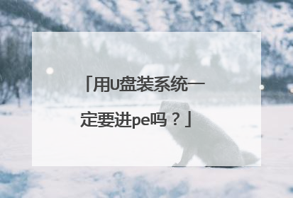 用U盘装系统一定要进pe吗？