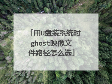 用U盘装系统时ghost映像文件路径怎么选