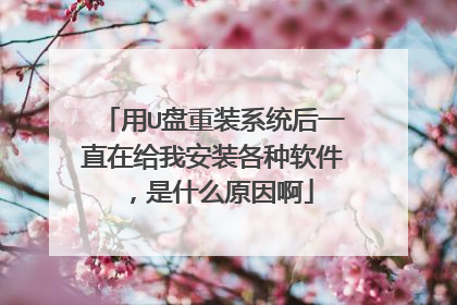 用U盘重装系统后一直在给我安装各种软件,是什么原因啊