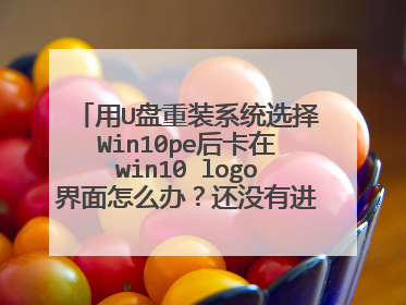 用U盘重装系统选择Win10pe后卡在win10 logo界面怎么办?还没有进入到PE系统的桌面