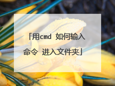 用cmd 如何输入命令 进入文件夹