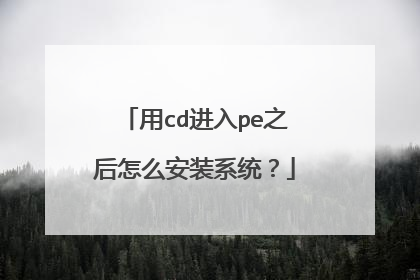 用cd进入pe之后怎么安装系统?