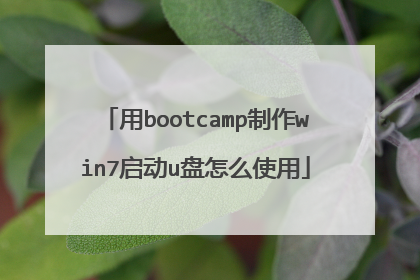 用bootcamp制作win7启动u盘怎么使用