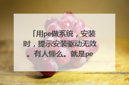 用pe做系统，安装时，提示安装驱动无效。有人懂么。就是pe虚拟光驱加载，然后安装器安装的时候。