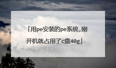 用pe安装的pe系统,刚开机就占用了c盘40g