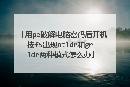 用pe破解电脑密码后开机按f5出现ntldr和grldr两种模式怎么办