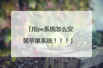用pe系统怎么安装苹果系统!!!