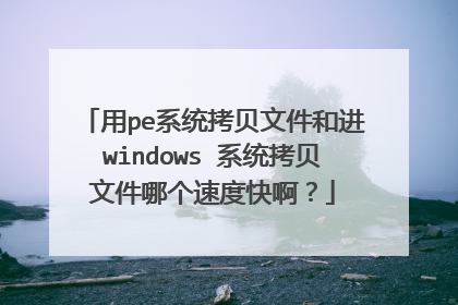 用pe系统拷贝文件和进windows 系统拷贝文件哪个速度快啊？