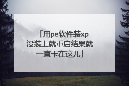 用pe软件装xp没装上就重启结果就一直卡在这儿