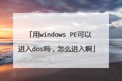 用windows PE可以进入dos吗,怎么进入啊