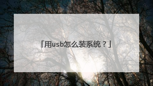 用usb怎么装系统?