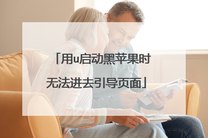 用u启动黑苹果时无法进去引导页面
