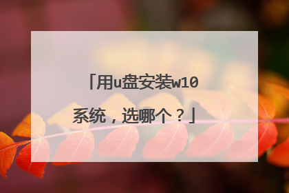 用u盘安装w10系统,选哪个?