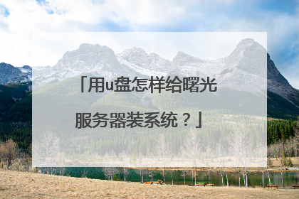 用u盘怎样给曙光服务器装系统?