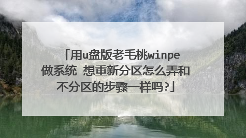 用u盘版老毛桃winpe做系统 想重新分区怎么弄和不分区的步骤一样吗?