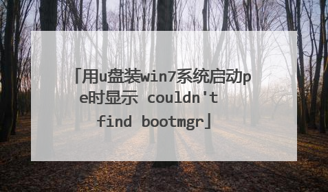 用u盘装win7系统启动pe时显示 couldn't find bootmgr