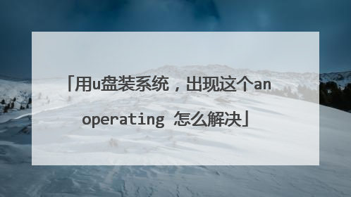 用u盘装系统，出现这个an operating 怎么解决