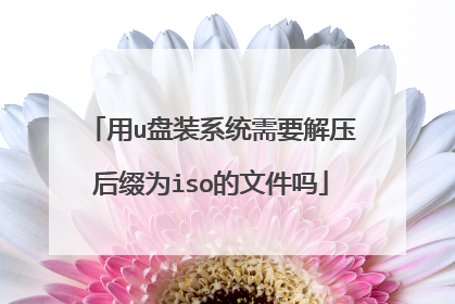 用u盘装系统需要解压后缀为iso的文件吗