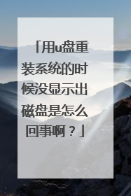 用u盘重装系统的时候没显示出磁盘是怎么回事啊？
