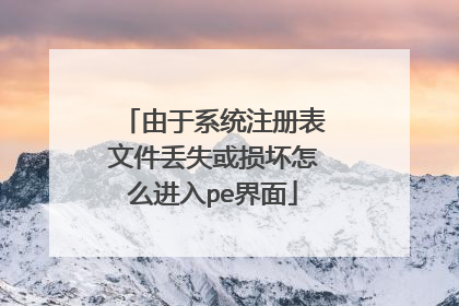 由于系统注册表文件丢失或损坏怎么进入pe界面