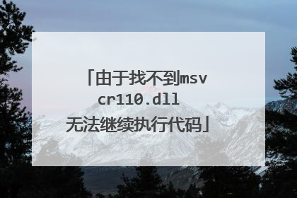 由于找不到msvcr110.dll无法继续执行代码