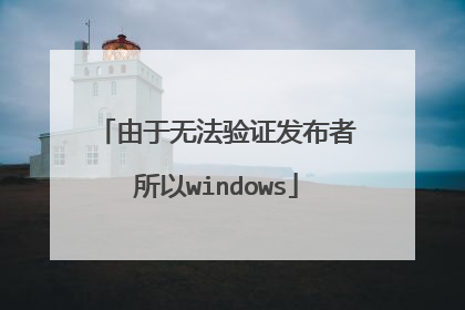 由于无法验证发布者所以windows