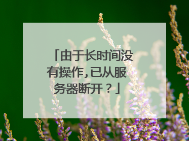 由于长时间没有操作,已从服务器断开？
