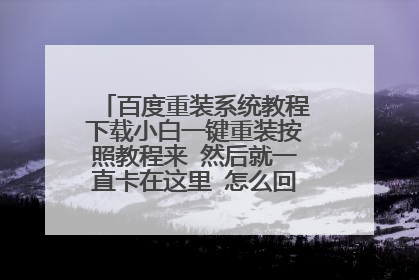 百度重装系统教程下载小白一键重装按照教程来 然后就一直卡在这里 怎么回事 怎么解决