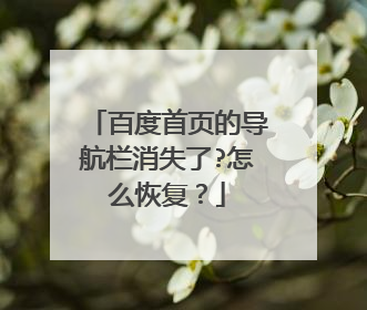 百度首页的导航栏消失了?怎么恢复?
