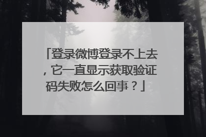 登录微博登录不上去，它一直显示获取验证码失败怎么回事？