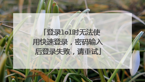 登录lol时无法使用快速登录，密码输入后登录失败，请重试