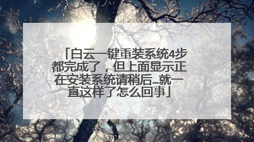 白云一键重装系统4步都完成了，但上面显示正在安装系统请稍后…就一直这样了怎么回事