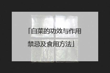 白菜的功效与作用禁忌及食用方法