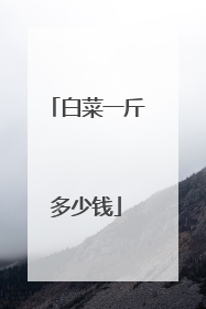 白菜一斤多少钱