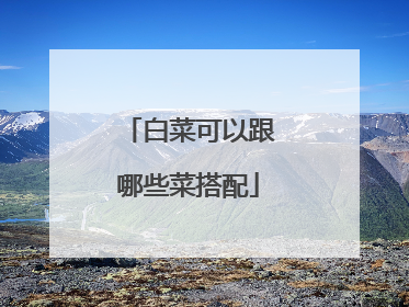 白菜可以跟哪些菜搭配