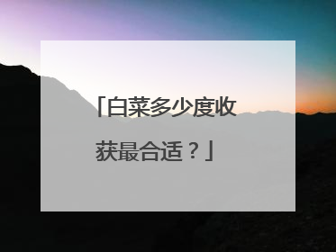 白菜多少度收获最合适?