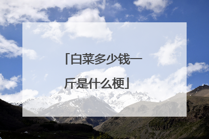 白菜多少钱一斤是什么梗