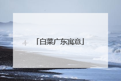白菜广东寓意