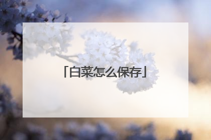 白菜怎么保存