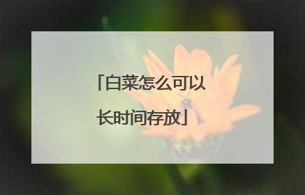 白菜怎么可以长时间存放
