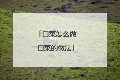 白菜怎么做 白菜的做法