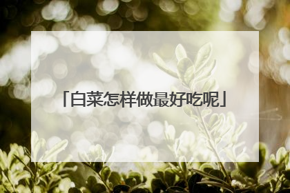 白菜怎样做最好吃呢