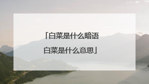 白菜是什么暗语 白菜是什么意思