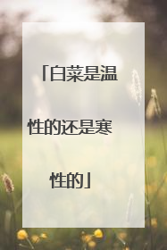 白菜是温性的还是寒性的