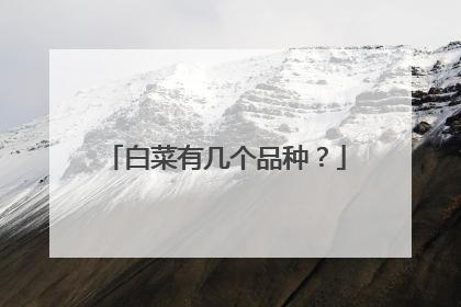 白菜有几个品种?