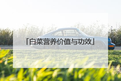 白菜营养价值与功效
