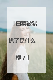 白菜被猪拱了是什么梗?
