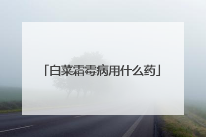 白菜霜霉病用什么药