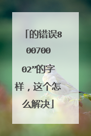 的错误80070002”的字样,这个怎么解决